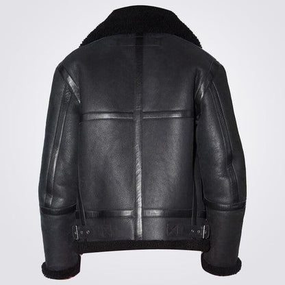 Black Shearling Aviator Jacket