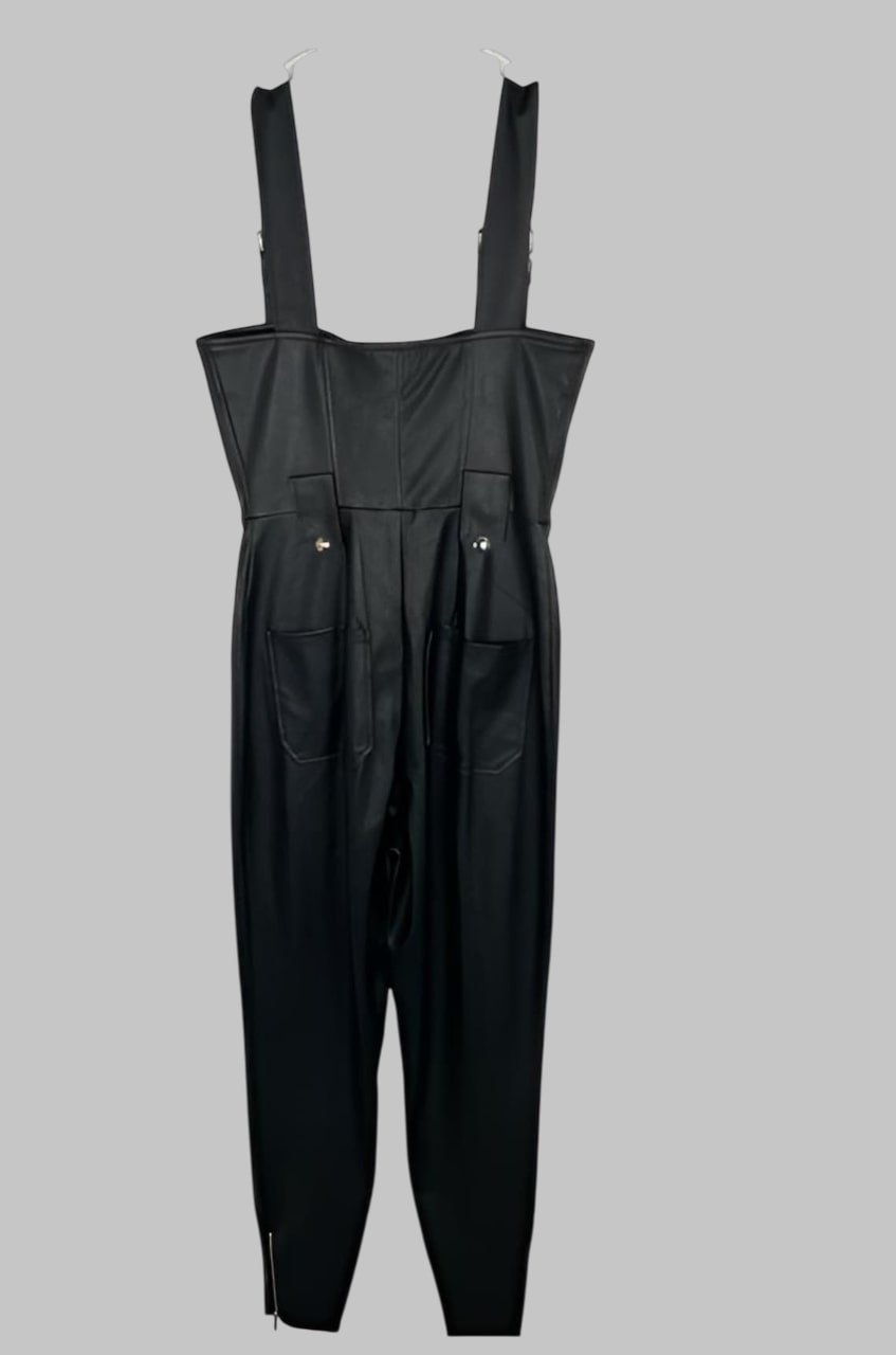 Black Leather Jumpsuit Women Handmade Custom Fit Catsuit