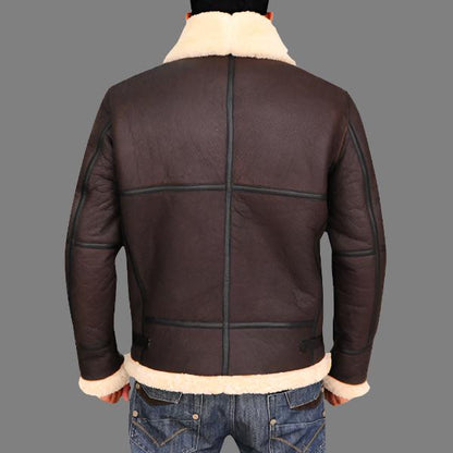 B3 Bomber Aviator Shearling Leather Jacket