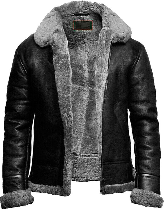 Brand New B3 Bomber Leather Jacket with Fur by Avanzar