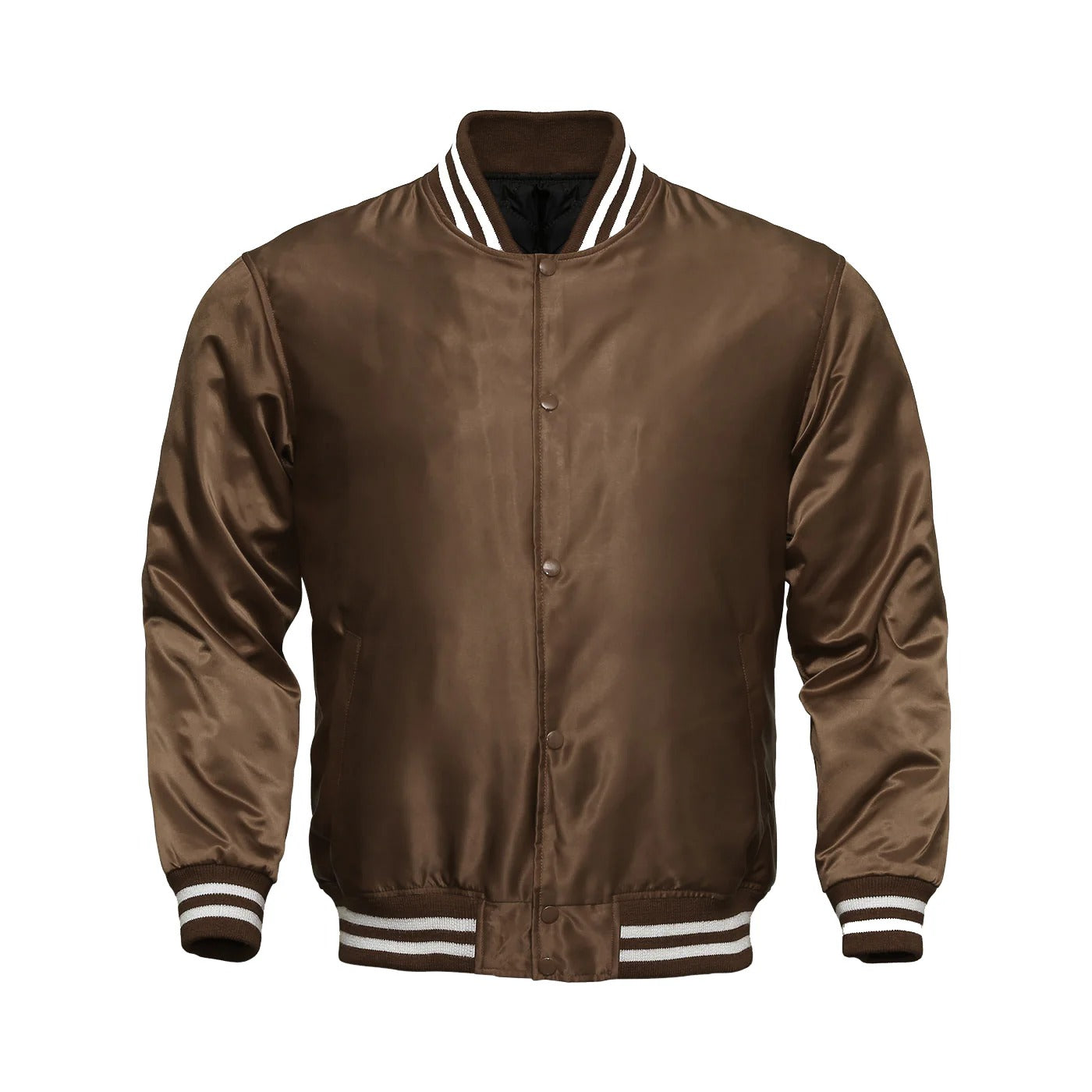 Avanzar All-Brown Satin Varsity Jacket