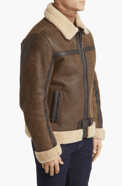 Men's Brown Sheepskin Leather Jacket