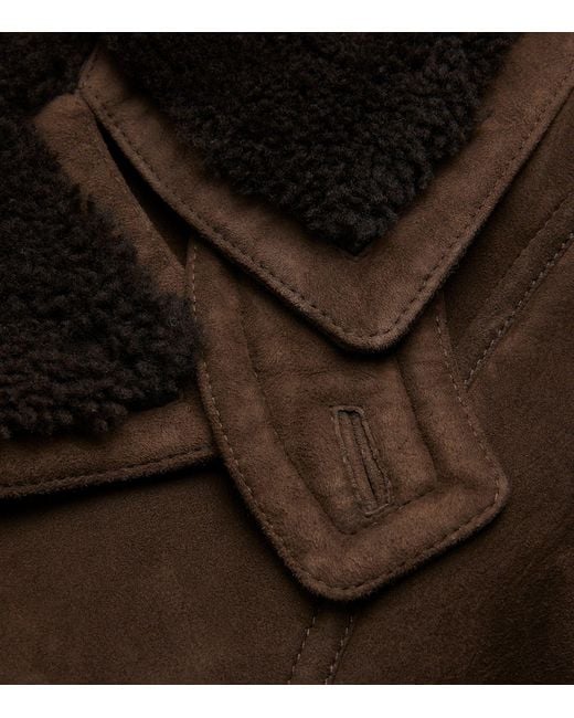 Men's Brown Suede Leather Sheepskin Blazer