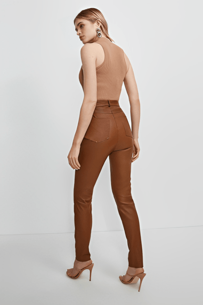 Chic Brown Women's Leather Pants 