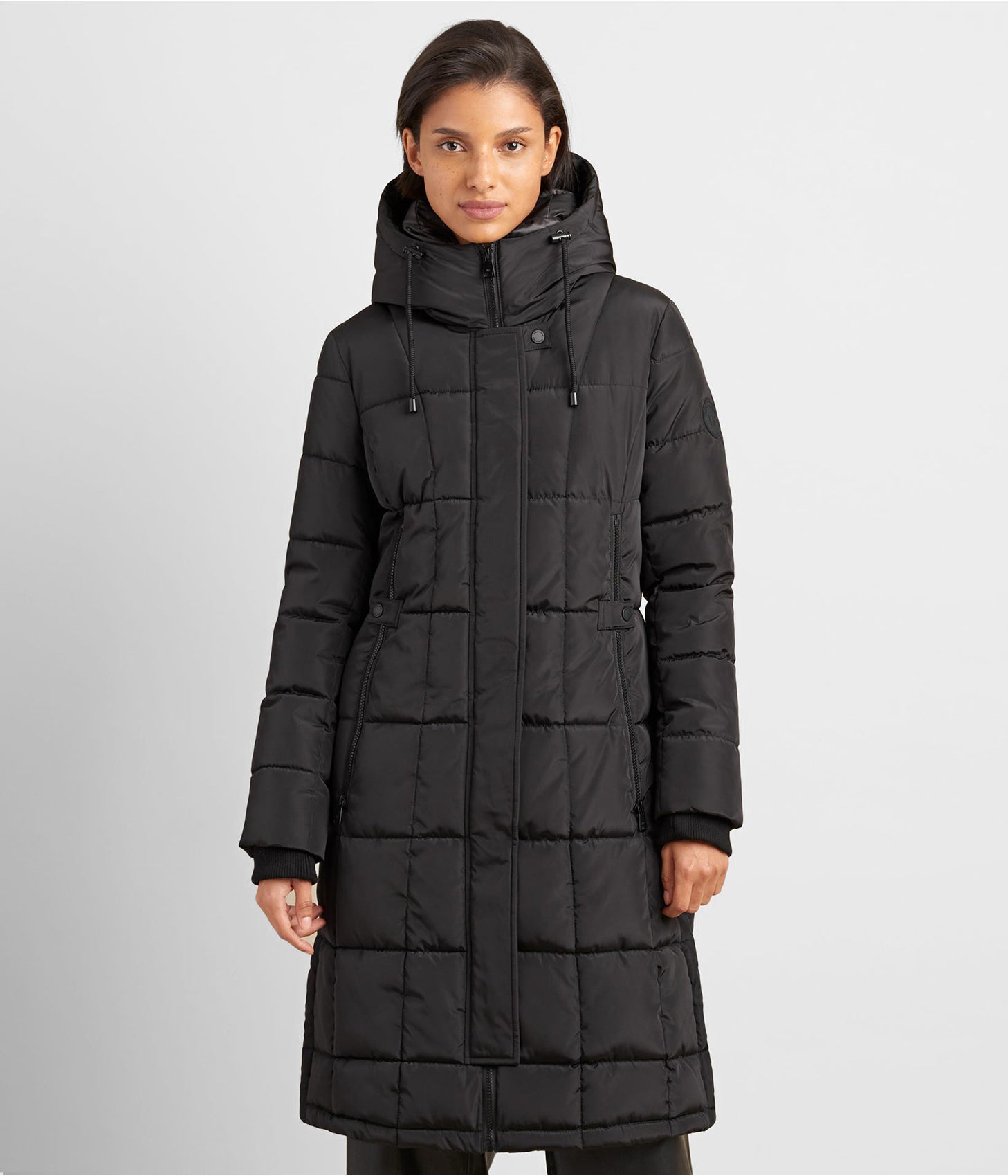 Women's Black Puffer Trench Coat