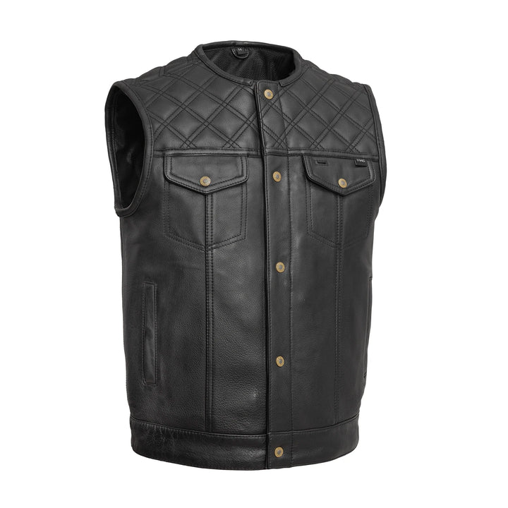 Gauge Men's Motorcycle Leather Vest Avanzar Leather