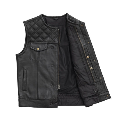 Gauge Men's Motorcycle Leather Vest Avanzar Leather