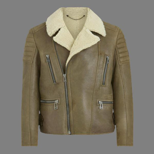 Men's Chocolate Brown Aviator Leather Jacket