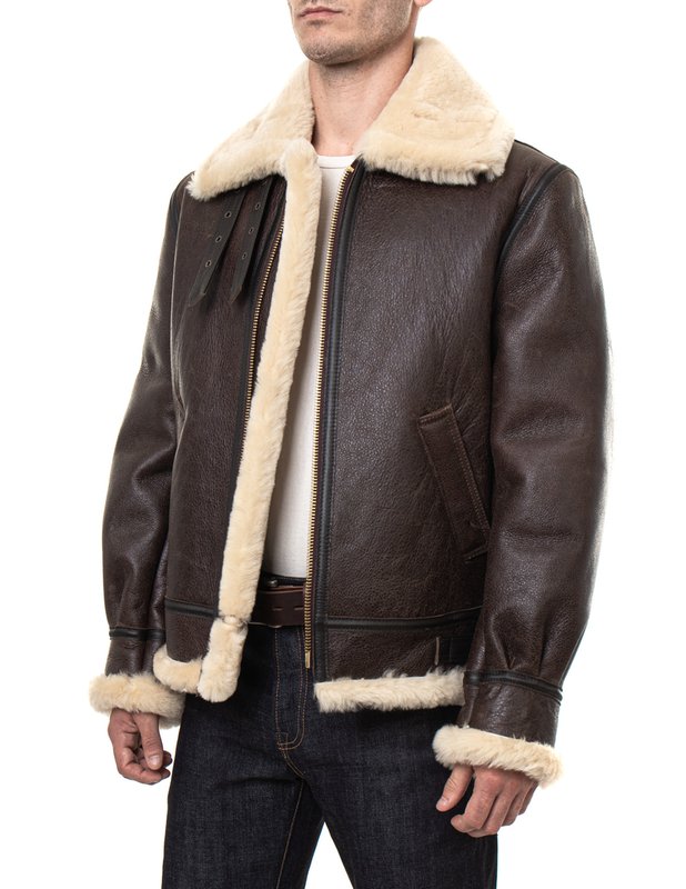 Classic B-3 Sheepskin Leather Bomber Jacket