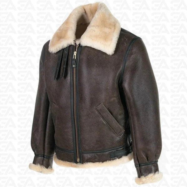 Classic B-3 Sheepskin Leather Bomber Jacket Avanzar Leather