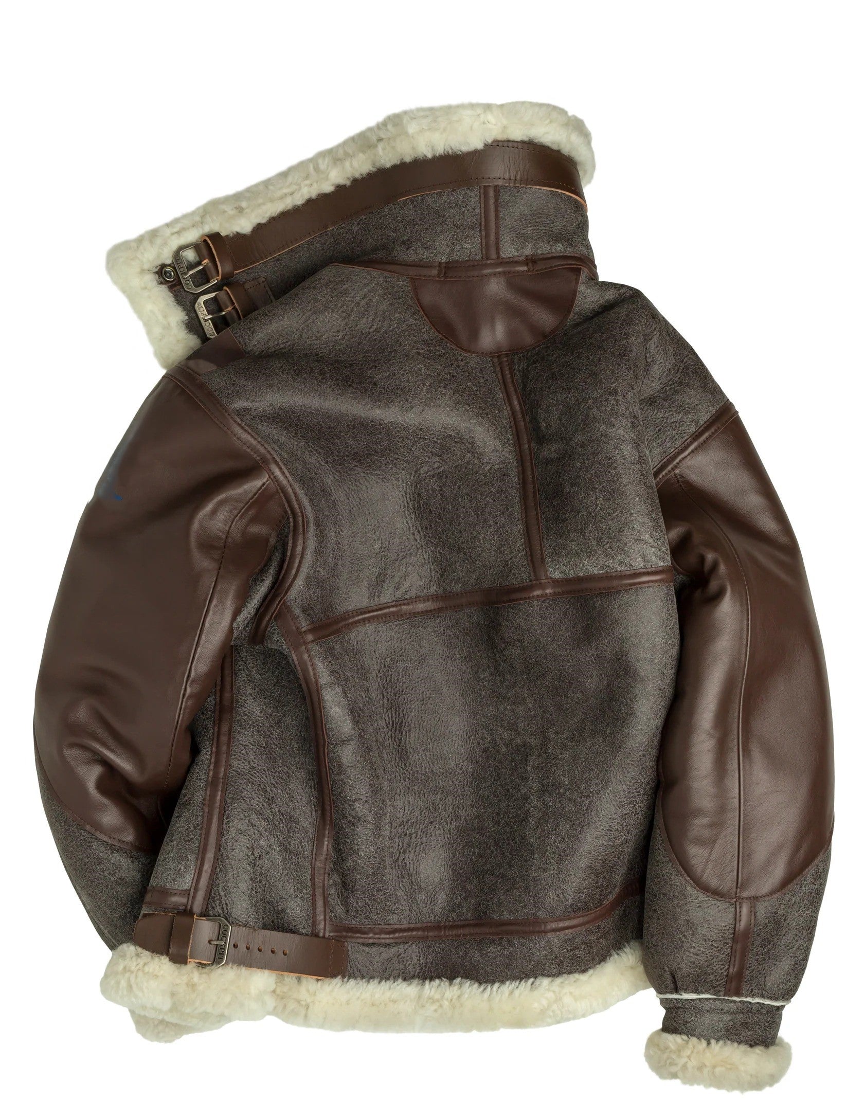 Men’s Brown Shearling B-3 Bomber Leather Jacket