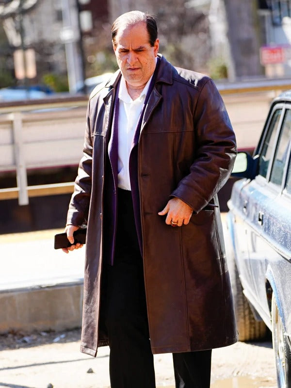 Colin Farrell's The Penguin Brown Leather Coat