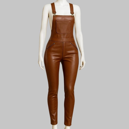 Cowhide Leather Jumpsuit For Festival and Cosplay