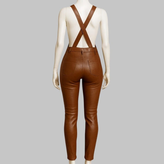 Cowhide Leather Jumpsuit For Festival and Cosplay