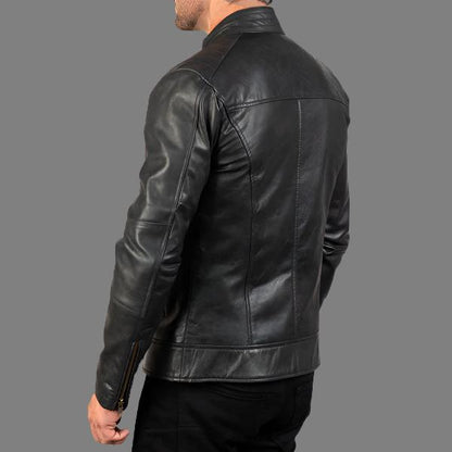 Dean Black Leather Biker Jacket