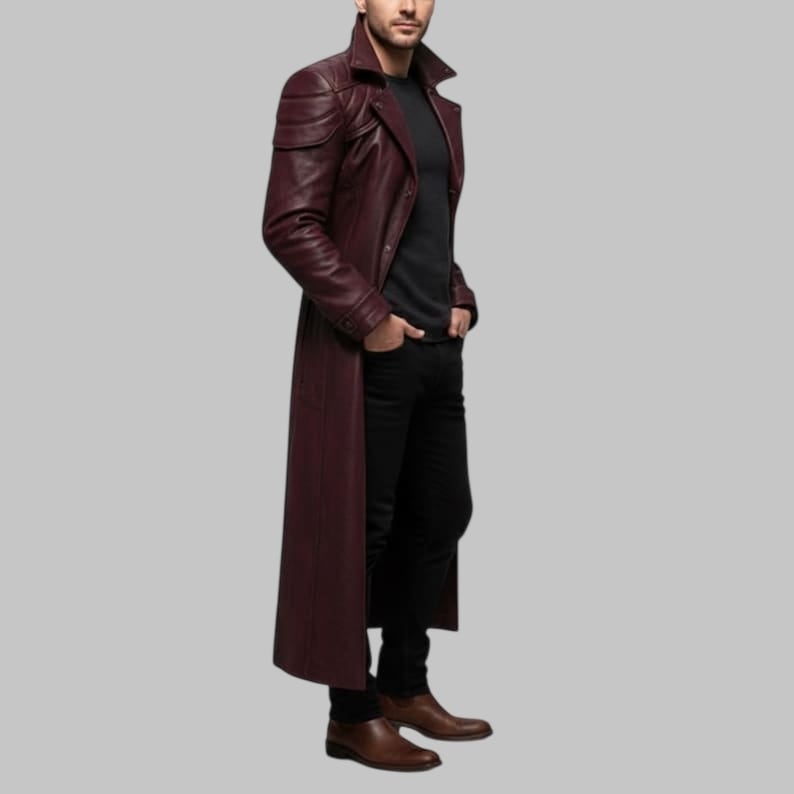 Devil May Cry Dante Leather Trench Coat Maroon