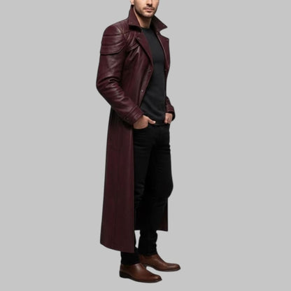 Devil May Cry Dante Leather Trench Coat Maroon