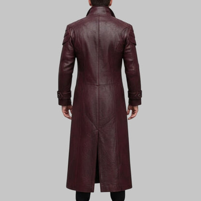 Devil May Cry Dante Leather Trench Coat Maroon
