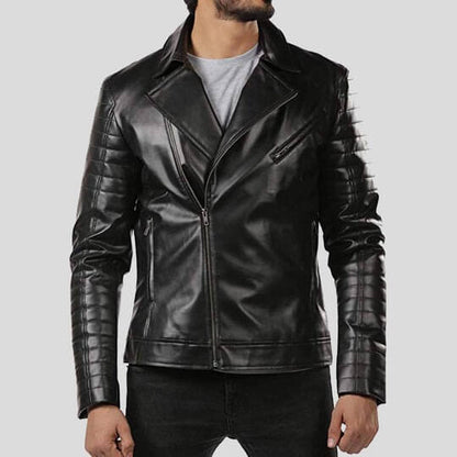 Elex Black Motorcycle Leather Jacket by Avanzar Leather