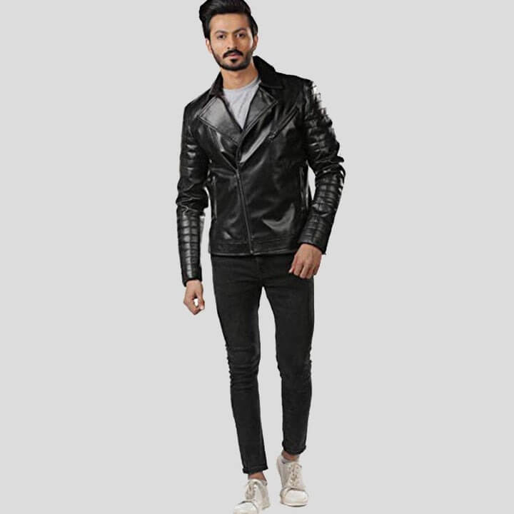 Elex Black Motorcycle Leather Jacket by Avanzar Leather