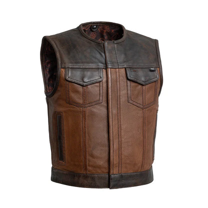 Lows ide Gunner Men's Perforated Leather Vest  Avanzar Leather