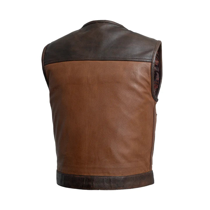 Lows ide Gunner Men's Perforated Leather Vest  Avanzar Leather