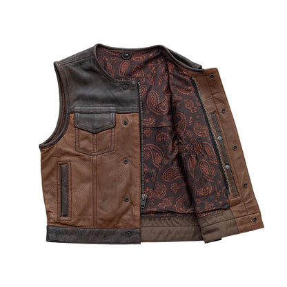 Lows ide Gunner Men's Perforated Leather Vest  Avanzar Leather