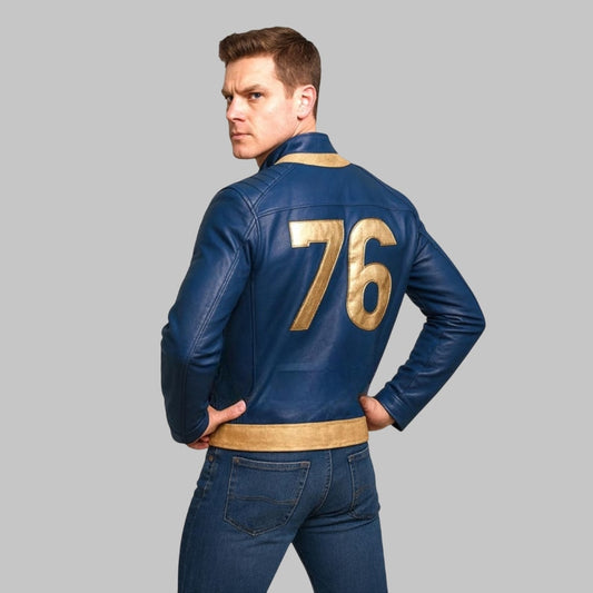 Fallout 76 Leather Bomber Jacket Men
