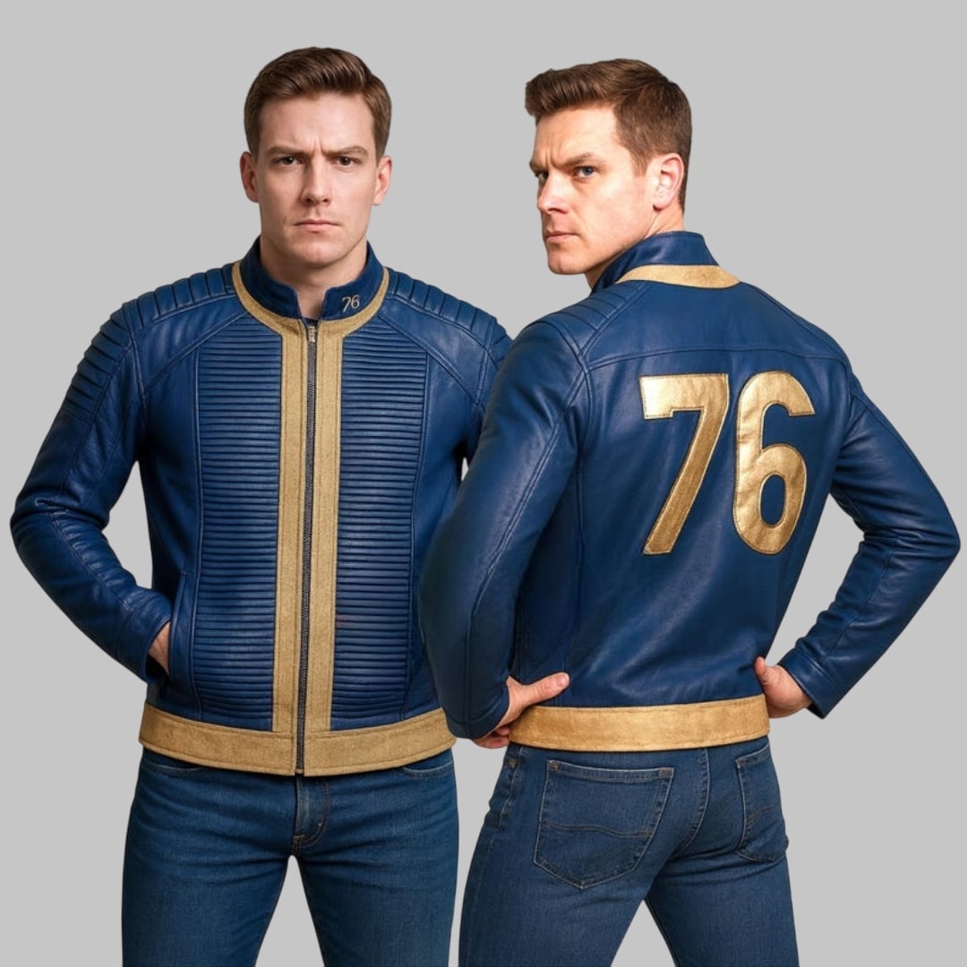 Fallout 76 Leather Bomber Jacket Men