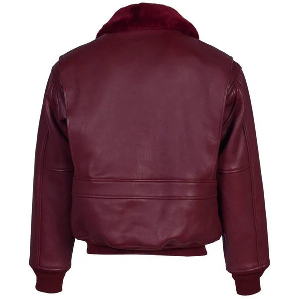 Men’s Burgundy G-1 Leather Flight Jacket Avanzar Leather