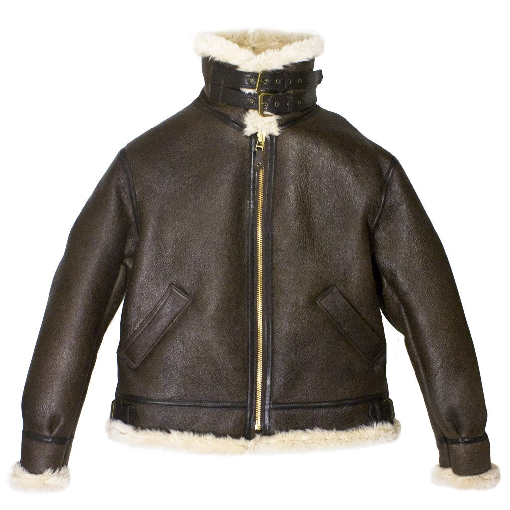 Men's Brown B-3 Bomber Genuine Leather Jacket