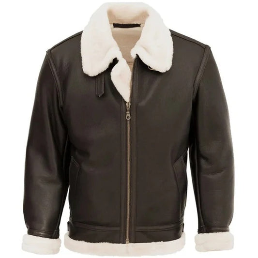 Men’s Genuine Leather B3 Shearling Flight Jacket Avanzar Leather