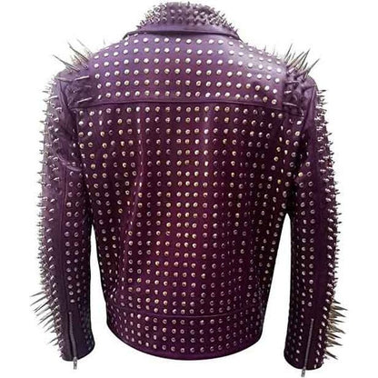 Men’s Studded Rocker Biker Leather Jacket – Avanzar Leather