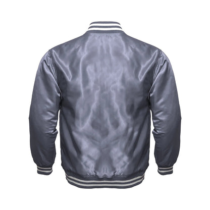 Avanzar All-Grey Satin Varsity Jacket