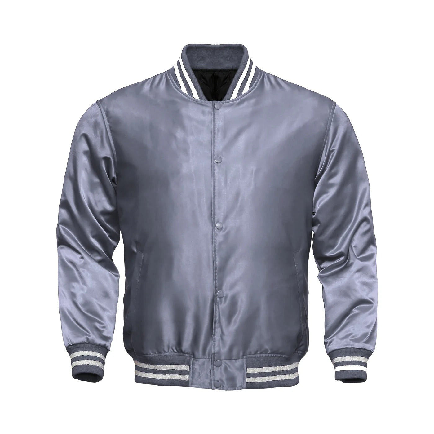 Avanzar All-Grey Satin Varsity Jacket