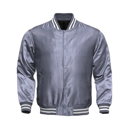 Avanzar All-Grey Satin Varsity Jacket