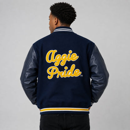 Back view showing large chenille Aggie Pride design.