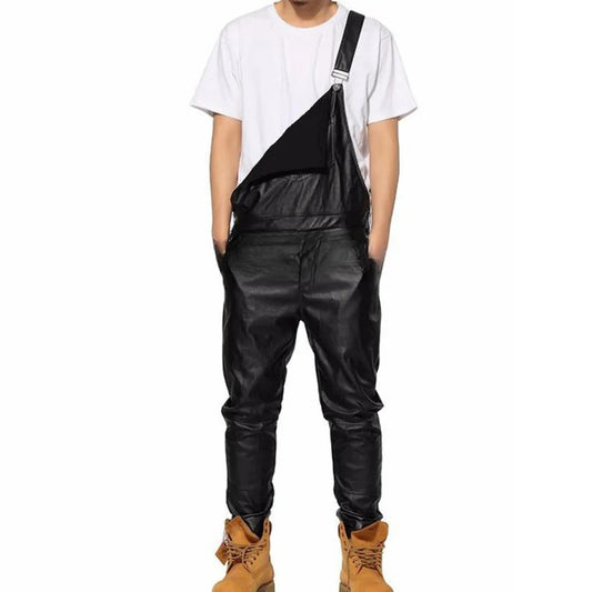 Avanzar Leather Men's Dungry Adjustable Strap Leather Jumpsuit