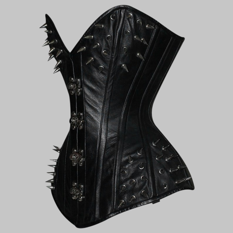 Halloween Leather Corset Plus Size Overbust Steel Boned Waist Trainer