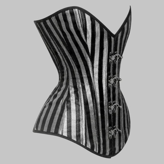 Halloween Overbust Brocade Corset with Steel Boned Waist Shaping