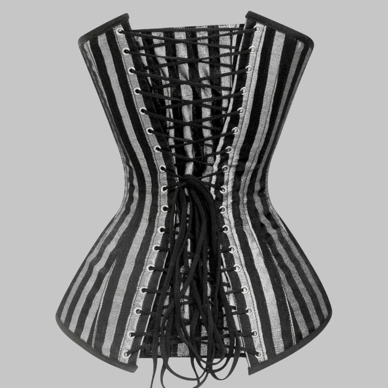 Halloween Overbust Brocade Corset with Steel Boned Waist Shaping