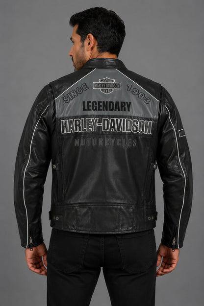 Harley Davidson Horizon HB Leather Motorcycle Jacket Men