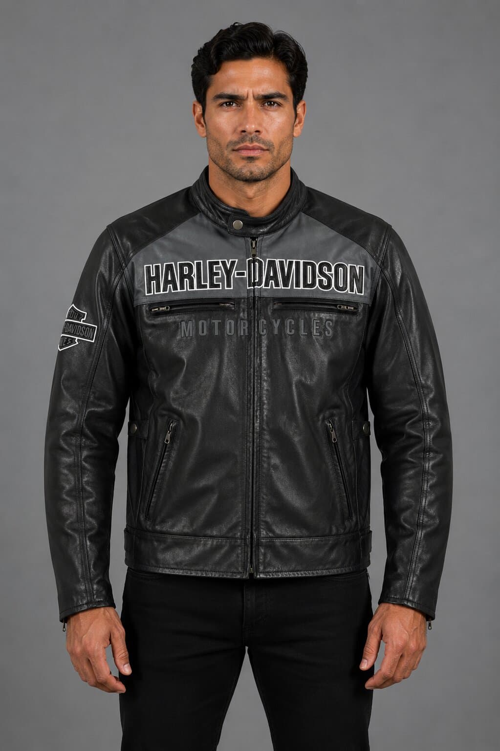 Harley Davidson Horizon HB Leather Motorcycle Jacket Men