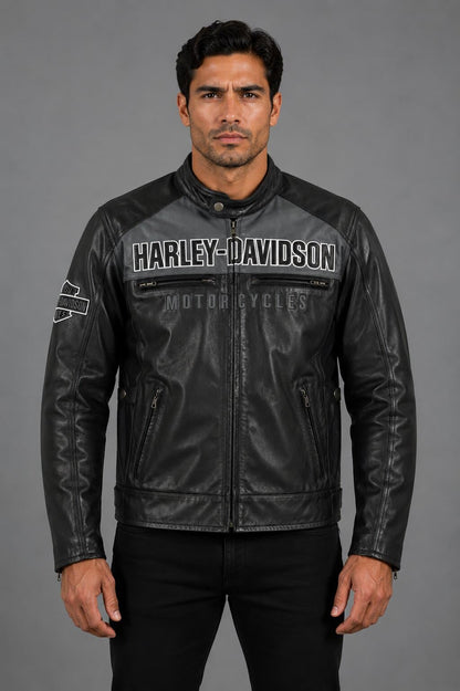 Harley Davidson Horizon HB Leather Motorcycle Jacket Men