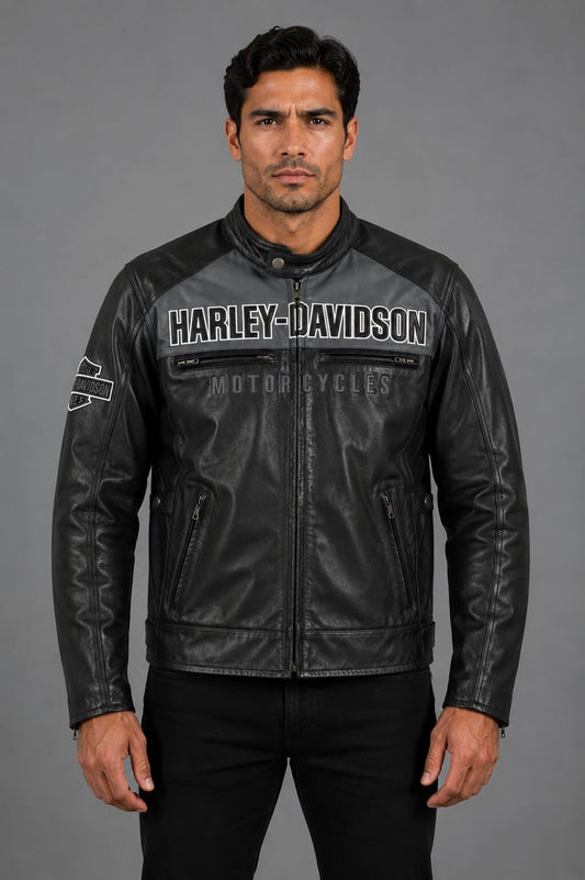 Harley Davidson Horizon HB Leather Motorcycle Jacket Men