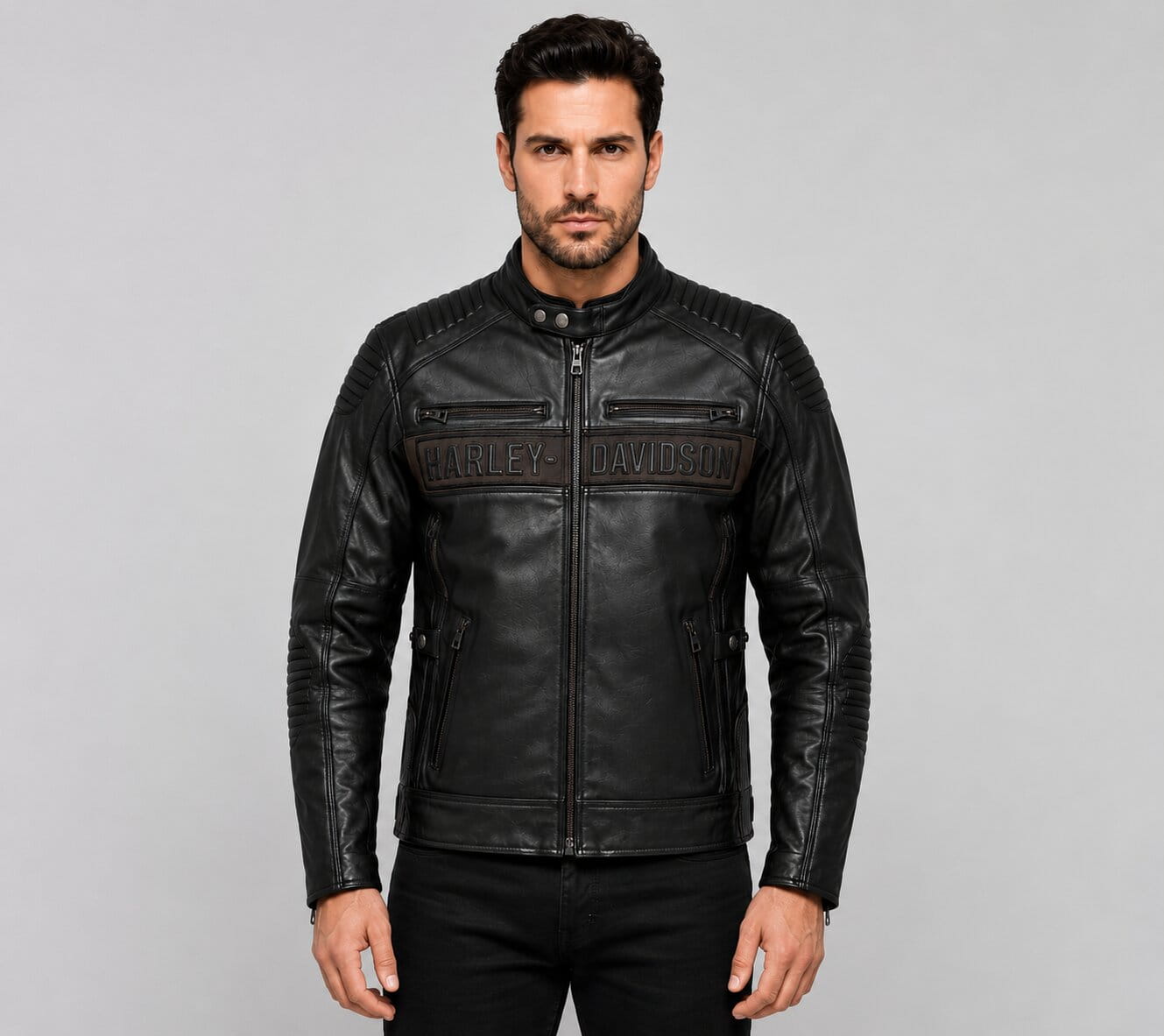 Harley Davidson Asylum Leather Motorcycle Jacket for Men