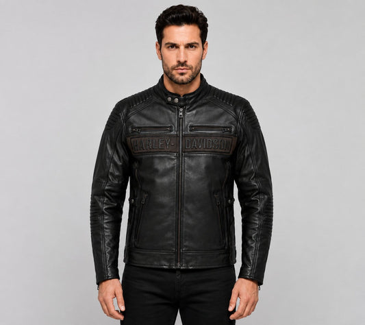 Harley Davidson Asylum Leather Motorcycle Jacket for Men