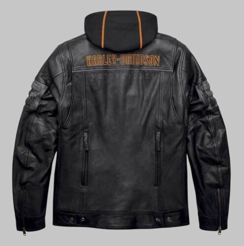 Harley Davidson Bridgeport 3-in-1 Leather Jacket with Hoodie