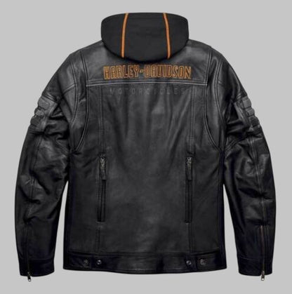 Harley Davidson Bridgeport 3-in-1 Leather Jacket with Hoodie