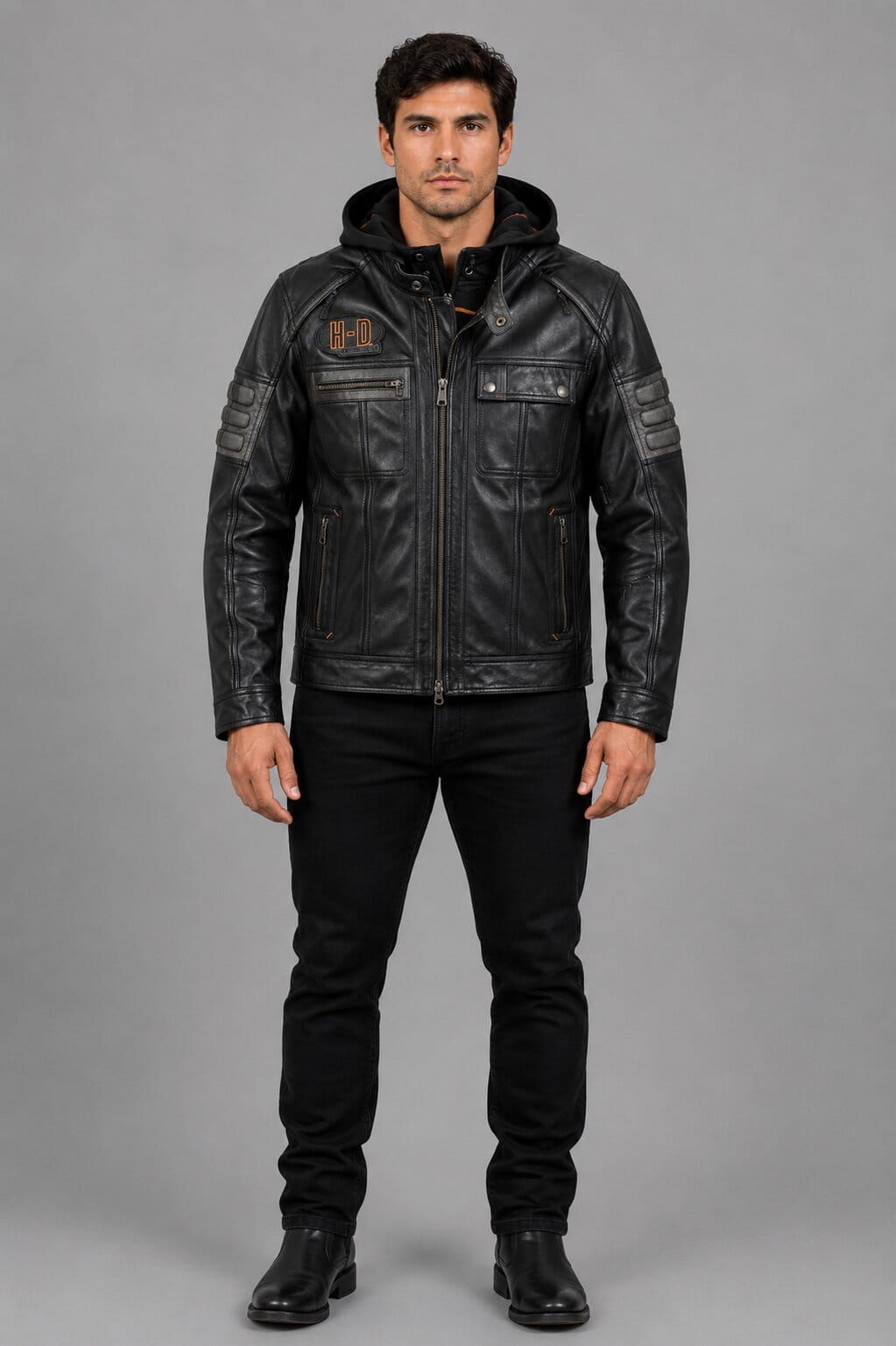 Harley Davidson Bridgeport 3-in-1 Leather Jacket with Hoodie